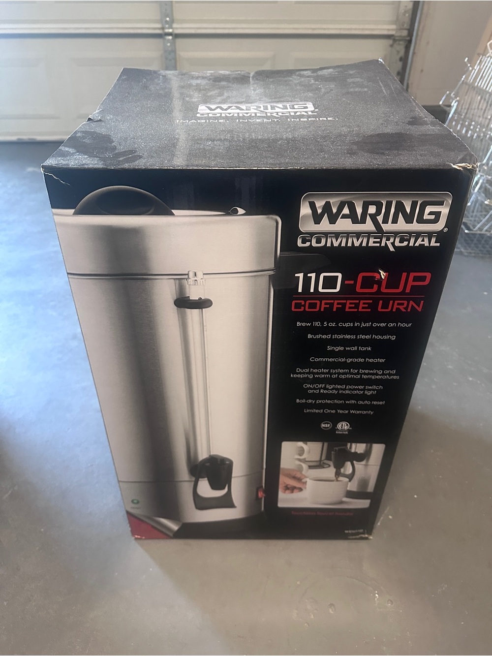 Waring Commercial 110-Cup Coffee Urn in Silver - Stainless Steel